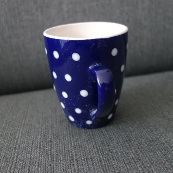 Blue Ceramic Mug with White Dots - Picture 4 of 10